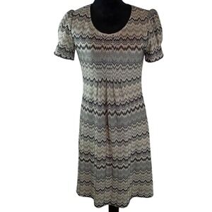 NEW DIRECTIONS Women's Midi Dress Medium Colorful Zigzag Polyester  Casual